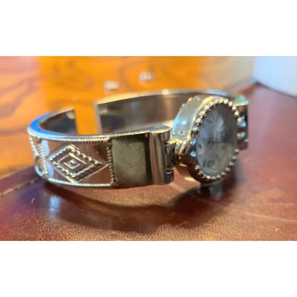 Women's 20mm Silver Tone Studio Time Watch, Bangle Bracelet Style